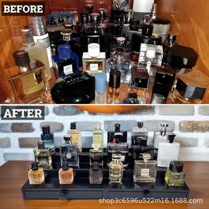 Men's Fragrance Storage Rack With Drawers Jewelry Watch Organizer <b>Desktop</b> Cosmetic Organizer Rectangle Black Standing Type 4 - Product Image 2