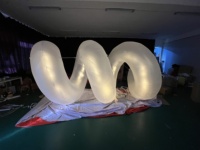 Cubo Gonfiabile Gigante/Modello a Forma di Cuore per Centro Commerciale, Matrimonio, Festa, LED in PVC/Oxford, Decorazione Gonfiabile Personalizzata Rosa Trasparente