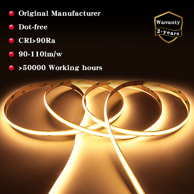 24V Led Strip Light Cob 320LEDs/m High CRI 90/95 Spot-free Lighting Highflexible DIY Shape Led Strip Light 10m/5m Roll