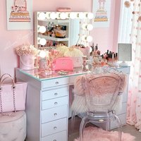 Coiffeuse de maquillage de luxe de haute qualité à miroir avec 13 tiroirs