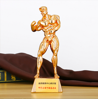 Nouvellement conçu résine plaqué or fitness musculation compétition trophée figure mâle muscle homme sculpture ornements souvenir