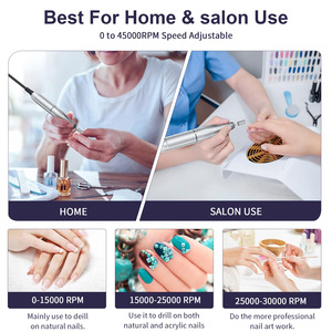 Taladro de Uñas Profesional Portátil Recargable de 45000 RPM, Máquina Eléctrica de Alta Velocidad para Remover Esmalte de Uñas y Herramienta para Remover Uñas - Product Image 2