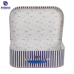 Simple black and white striped cardboard box, baby clothing packaging box, hand printed luggage with handle - Product Image 4