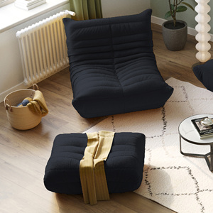 ATUNUS Dropshipping Modernes Schwarzes Wohnzimmer-<span class=keywords><strong>Sofa</strong></span> aus Bouclé 3-Sitzer-Couch Vakuumkomprimiertes Bodensofa Einzelner Sessel Sofagarnitur - Product Image 3