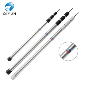 QIYUN Accesorios para acampar 4 Sección 230CM bloqueo giratorio aluminio telescópico camping lona mochilero playa carpa postes