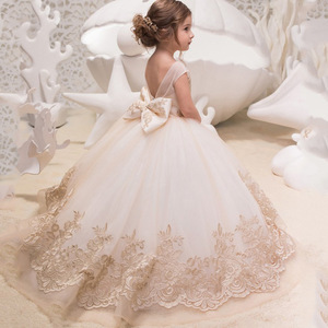 2020Hot Selling Kid <b>Clothes</b> Wholesale Trailing Fancy Flower Dress Frock Fashion Christmas Party Little Girls Dress - Product Image 2