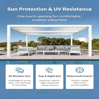 Pergola bioclimatique motorisée en aluminium personnalisable, lames orientables, éclairage LED, étanche, résistante au vent, 3x4m, spécifications pour jardin