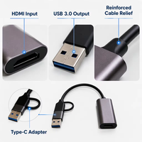 Carte de capture HDMIVideo USB3.0 Type C pour la diffusion en direct Gamin 1080P 60Hz adaptateur d'enregistreur Portable prise en charge OBS/Switch/PS4/PC/Mac