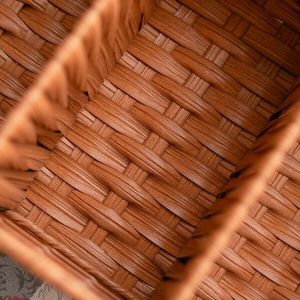 Rattan Storage Basket 3 Compartment Rectangle Eco Friendly Living Room Desktop Organizer - Product Image 3