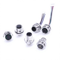 Connecteur M12 à code E, 6 ou 8 broches, mâle/femelle, étanche IP67, connecteur circulaire d'alimentation, ensemble câble et prise pour capteur industriel