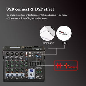 USB 입력 및 디지털 효과가 있는 Voxfull MMDSP60 6 채널 스테레오 출력 오디오 믹싱 콘솔 - Product Image 4
