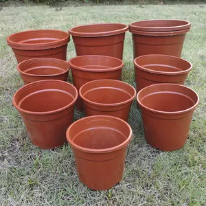 Pots d'intérieur extérieurs en plastique de pot de fleur de planteur de jardin rouge durable de 5 pouces pour des plantes