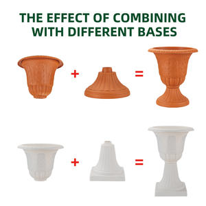 <span class=keywords><strong>Macetas</strong></span> Decorativas Altas, Ligeras y Duraderas para Jardín o Patio de Hotel, Diseño Artístico en Forma de Copa Irregular, Material PP - Product Image 5