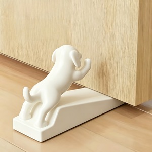Qianrui Dog Door Stop 10x3.8cm White Decorative Anti-Slip Home Doorstop - Product Image 4