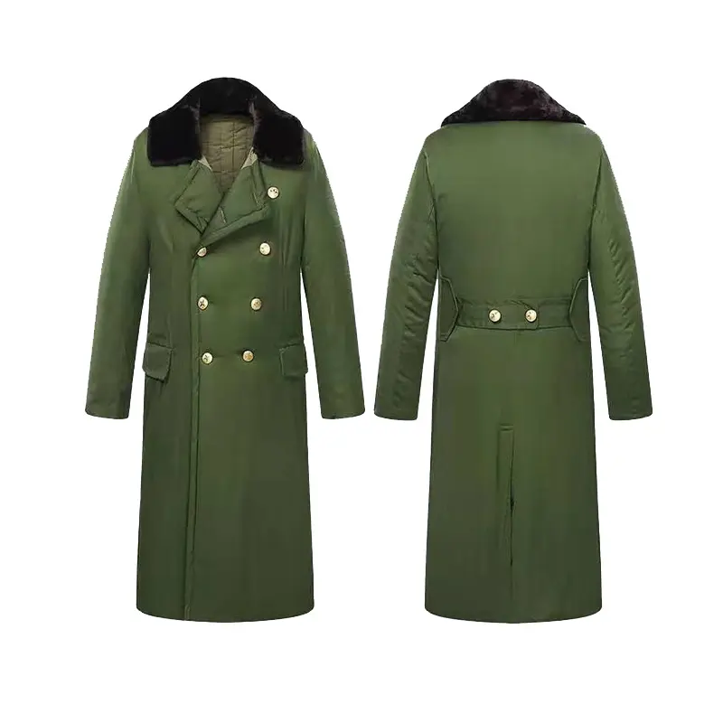 男性用ジャケット2023ロングコットンコートグリーンロング一般的な暖かい厚手のコットン服冬の屋外労働コートジャケット