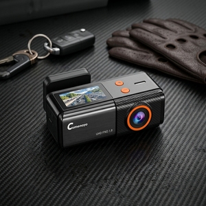 Caméra embarquée F1400-BG Premium avec écran incurvé IPS 2.5D, enregistrement en boucle, performances en basse lumière, vision nocturne et contrôle par application - Product Image 1