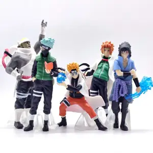 5Pcs Hatake Kakashi Anime Figures Wholesale Narutos Ornament Kids Toy Model