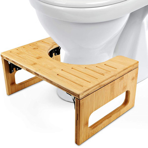 <b>Bamboo</b> Squat Toilet <b>Stool</b> 40x28x16cm Folding Anti Slip Footstool For Bathroom - Product Image 1