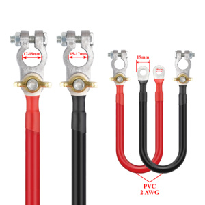 Cable de Inversor de Batería de Alta Resistencia de 60 cm y 2 AWG con Pinzas Anticorrosivas y Terminales de Cobre SC35-8, Cable de Alimentación de PVC Rojo y Negro - Product Image 2