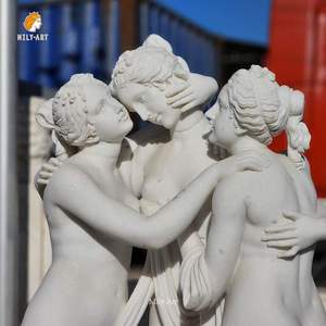 Mily Tay Chạm Khắc Cuộc Sống Kích thước đá Cẩm Thạch Ba phụ nữ Tượng điêu khắc phong cách Châu Âu cho sân biệt thự ngoài trời - Product Image 2