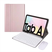 Nouveau pour Tab A7 10,4 pouces, clavier sans fil à 78 touches en PU, étui clavier T500 avec emplacement pour stylet, USB-C/BT, 100 heures d'utilisation, sans rétroéclairage