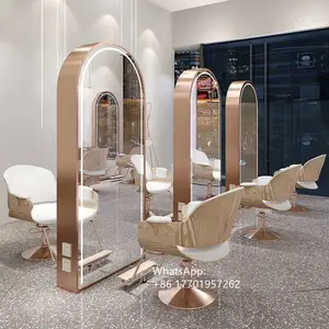 Doppelseite führte Make-up Schönheit Styling Station Friseursalon Station Spiegel ZY-MS086