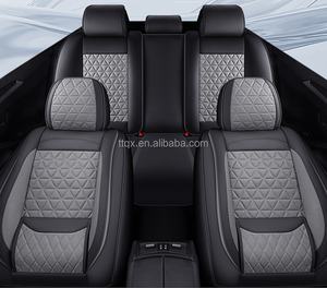 Fundas de Asiento de Coche de Cuero con Soporte Lumbar Integrado, Transpirables, Universales, para 5 Plazas, Compatibles con Citroën C3 <span class=keywords><strong>C4</strong></span> C5 Aircross Berlingo <span class=keywords><strong>Cactus</strong></span> - Product Image 3