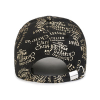 Casquette de baseball unisexe respirante et tendance en coton et polyester à 6 panneaux avec broderie machine et boucle métallique, imprimé graffiti