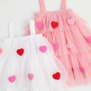 Abito a strati in Tulle di cotone per bambine e bambine Abito da TUTU per bambine e bambine abito bianco estivo con spalline Casual - Product Image 6