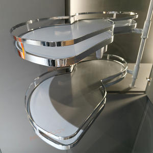 Étagère de rangement <span class=keywords><strong>d</strong></span>'<span class=keywords><strong>angle</strong></span> pour armoire de <span class=keywords><strong>cuisine</strong></span>, tiroir coulissant rotatif double couche pour casseroles et bols, design moderne et simple, pour garde-manger - Product Image 2