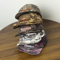 Casquette de baseball unisexe tendance style américain camouflage à 6 panneaux, réglable, souple, pour hip-hop et danse urbaine, brodée