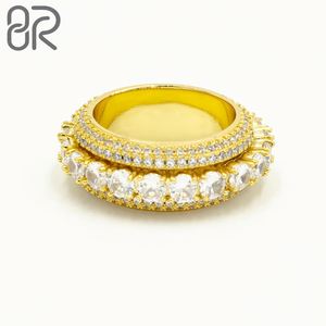 Anillo de compromiso de diamante cultivado en laboratorio de oro macizo de 10K, 14K, 18K, corte brillante redondo de alta calidad, venta al por mayor y Moissanite Eternity - Product Image 2