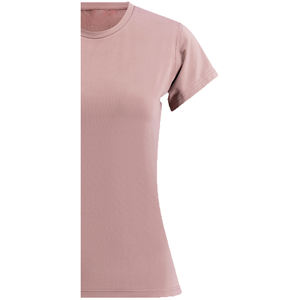 T-shirt à manches courtes col rond pour femme, style streetwear, respirant, écologique, en coton biologique gris, uni, en molleton - Product Image 5