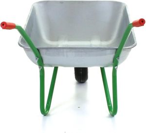 Carretilla de Metal Verde de 65L, Resistente, Galvanizada, con Neumático Inflable de 12 Pulgadas para Jardín - Product Image 6