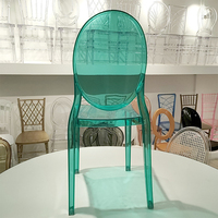 Nouvelle couleur moderne élégant Ghost chaise de salle à manger en plastique acrylique cristal vert empilable chaises de mariage rustiques
