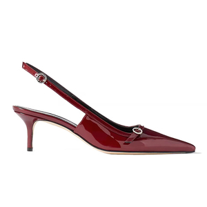 Scarpe da Ufficio da Donna alla Moda con Tacco Basso Regolabile, Punta a Spillo, Traspiranti, in Vernice Nera - Product Image 2