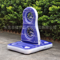 Usine Nouveaux Produits Gonflable Lancer Rugby Rack Piscine Divertissement Balle Flottant Rangée Double Trou Cible D'eau