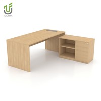 Bureau de direction modulaire extensible IULTRA, table de direction moderne de luxe en forme de L avec placage en bois MDF/MFC