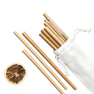 Pailles en bambou sans plastique, longueur personnalisée, pour café, restaurant, hôtel, service de boissons, vente en gros - Product Image 1