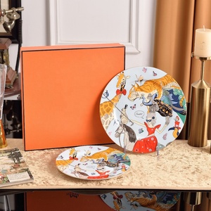 New European Home Decoration Circus Pattern Porcelain Dinner Plate and Cup Set - Product Image 4