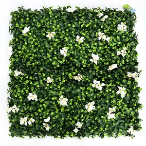 Dekorasi Taman Boxwood pagar buatan vegetal dinding hidup Panel dedaunan hijau tanaman rumput tanaman dinding