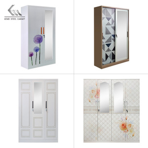Armoires de Chambre Modernes Chinoises : Petites Armoires Métalliques à Portes Coulissantes ou Battantes, Rangement Gain de Place, Penderie en Acier - Product Image 3