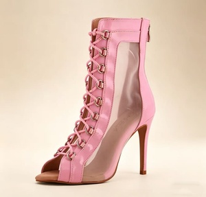 Zapatos de Baile Latinos Rojos de 9.5cm con Tacón, Punta Abierta, para Salón de Baile, Swing, Jazz, <span class=keywords><strong>Bachata</strong></span>, para Mujer - Product Image 4