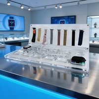 Support d'affichage de montres en acrylique moderne personnalisé et détachable pour montres et manuels, montage facile pour les magasins spécialisés en horlogerie