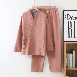 批发日本和服睡衣套装纯棉v领夏秋女式睡衣套装 - Product Image 2