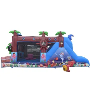 new designed sea world octopus pirate inflatable obstacle course for kids for sale