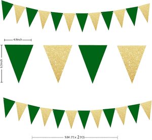 Dreieckige Banner Partydekoration/ Grün-Gold St. <span class=keywords><strong>Patrick</strong></span>'s Day Dekorationen/Glitzer Gold Grün Geburtstagsparty Dekorationen - Product Image 3