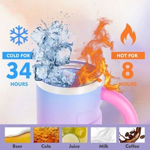 Bouteille d'eau isotherme en acier inoxydable 40 oz avec logo personnalisé, tasse de voyage en métal à double paroi sous vide, gobelet 40 oz avec poignée - Product Image 3