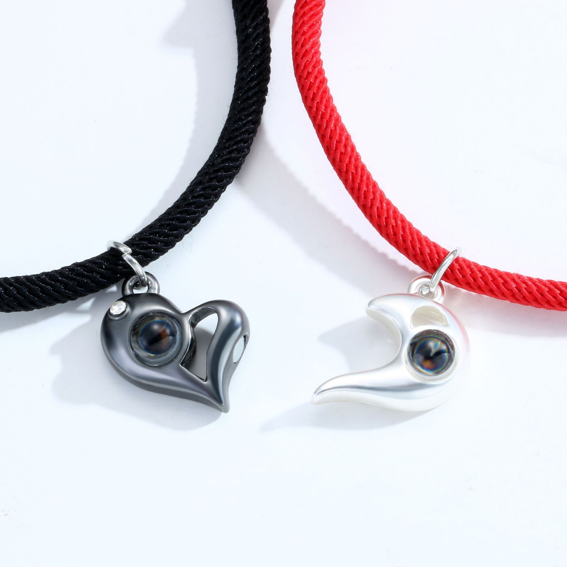 Bracciale Della Coppia A Forma Di Cuore In Acciaio Inossidabile, Idea Regalo San Valentino, Bracciale Puzzle Per Lui E Lei