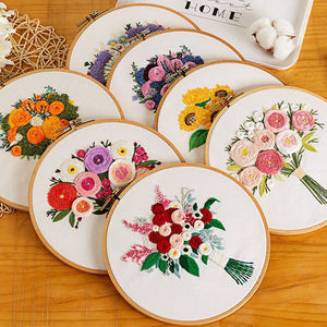 VANCY ARTS Kit bordir sulam sulam buatan tangan DIY bunga warna-warni untuk pemula - Product Image 1